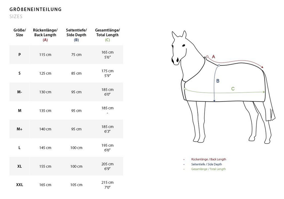 ESKADRON SIZE GUIDE HORSE 24  Size Chart